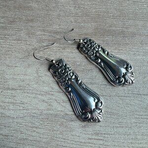 Unique silver spoon dangle earrings